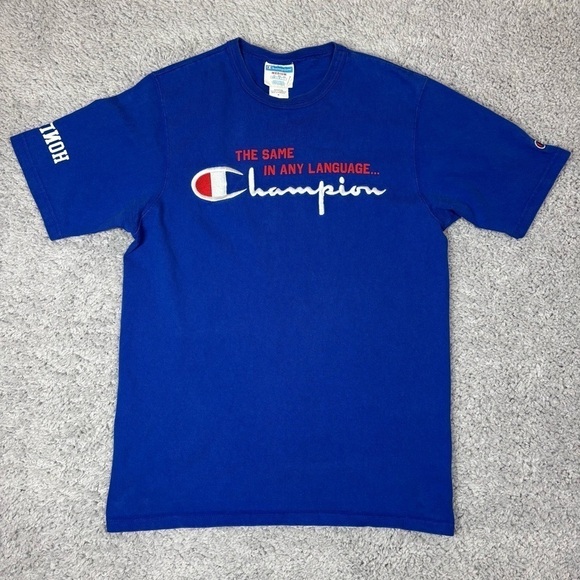 Champion Shirt Mens Medium Vintage Crewneck Embroidered The Same in any Language
